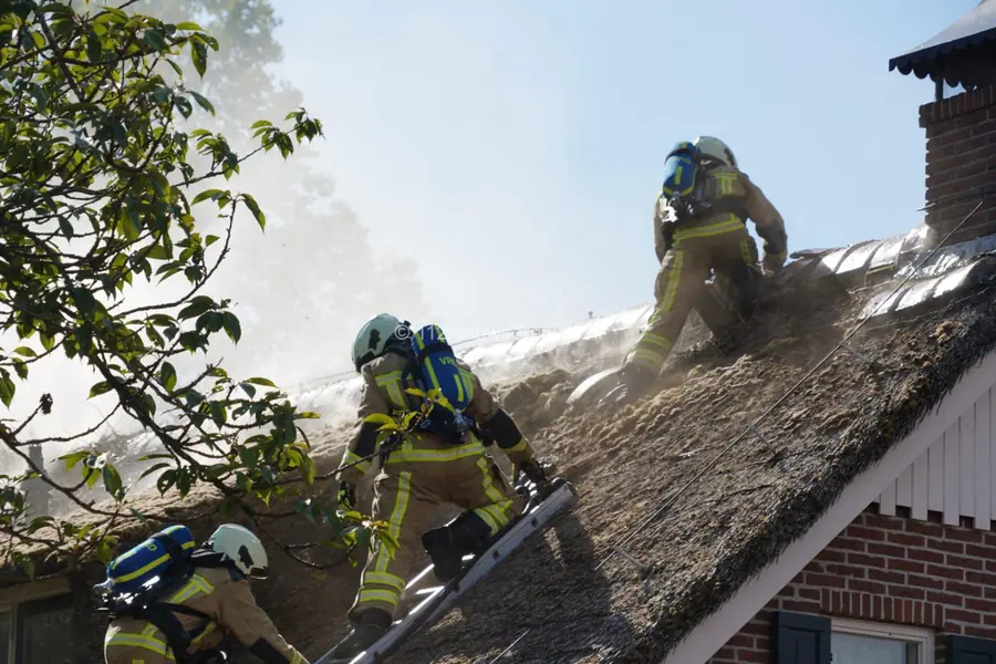 Brand in rietgedekte boerderij Ees geblust