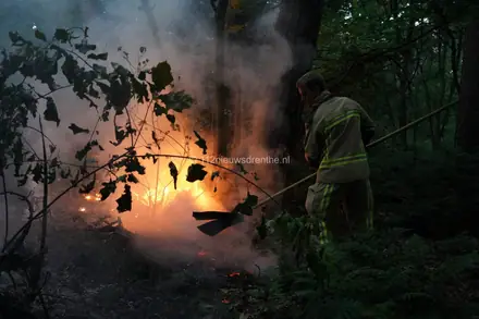 Brandweer rukt weer uit voor bosbrand aan de Laan van de Eekharst — foto 4 van 10