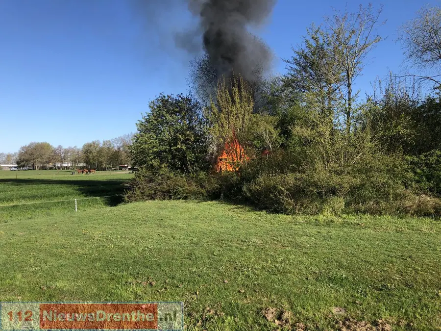 Schuurtje verwoest door brand in Coevorden