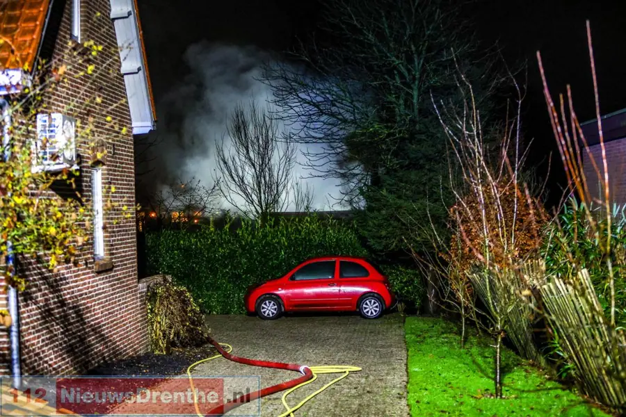 Brand verwoest schuurtje in Nieuw-Dordrecht