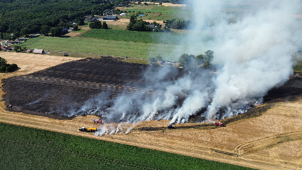 Flinke rookwolken bij akkerbrand in Erica — foto 4 van 4